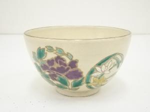 京焼　陽山造　色絵草花文茶碗